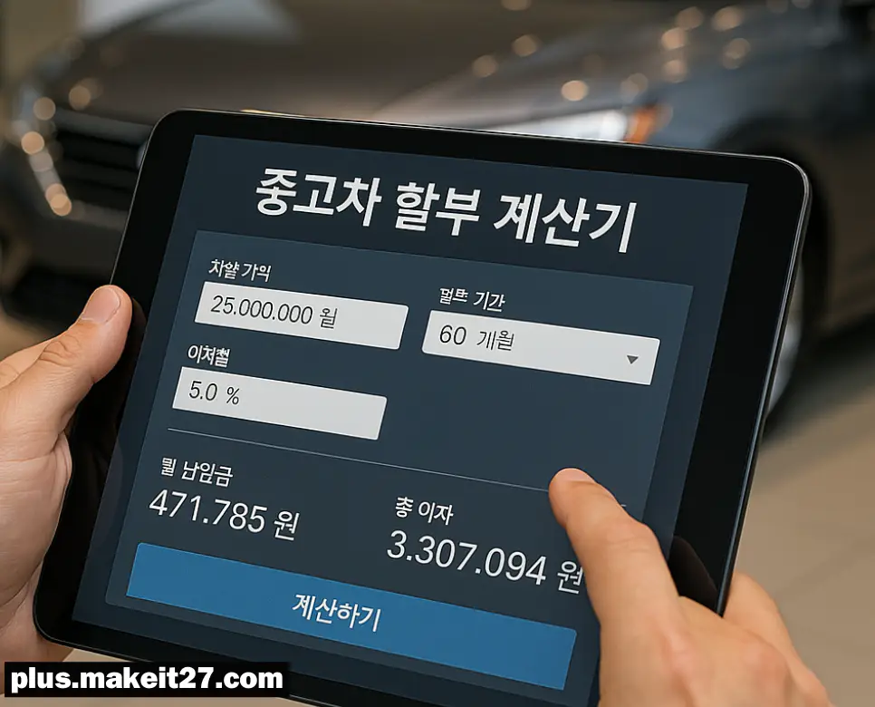 중고차 할부 계산기 | 차량 할부 계산기: 쉽고 빠른 할부 금액 계산