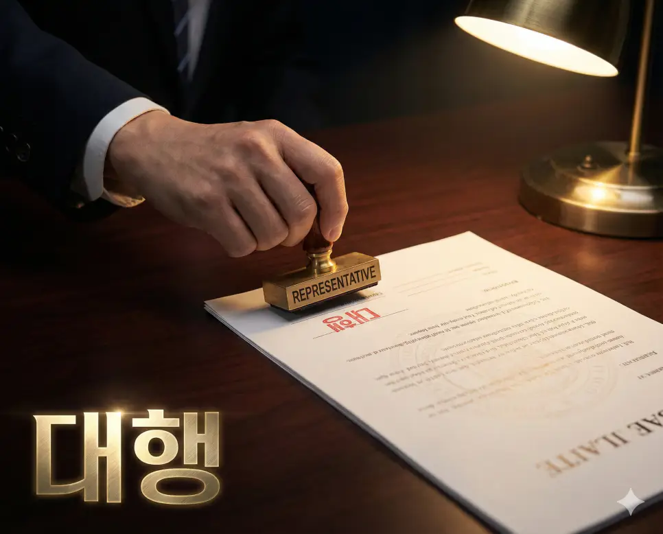 본인을 대신하여 권한을 행사하거나 임무를 수행하는 행위인 대행 이미지