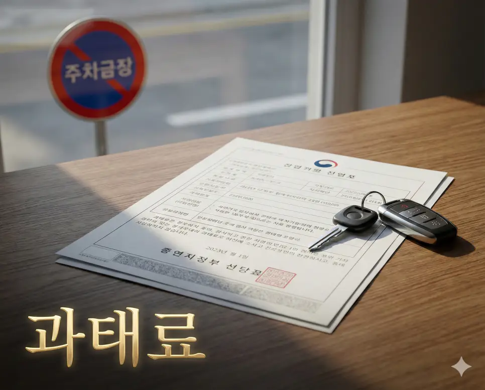 행정상의 질서를 위반했을 때 국가나 지방자치단체가 부과하는 금전적 징벌인 과태료 이미지