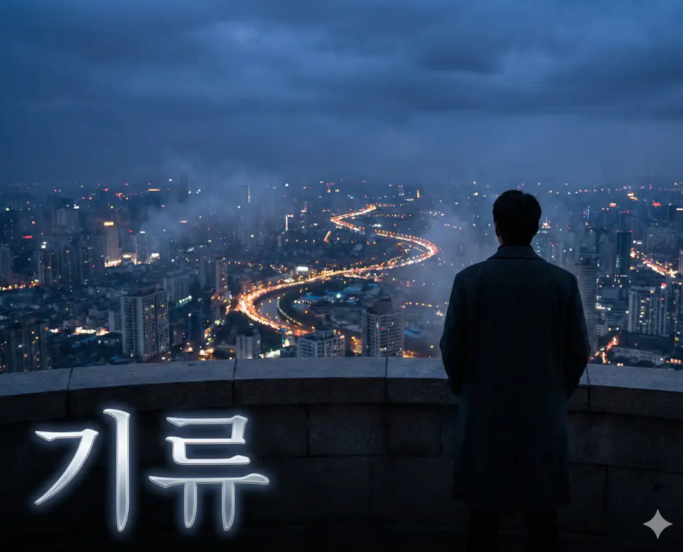 기류 뜻을 상징하는 사회적 여론과 분위기의 흐름을 통찰력 있게 바라보는 인물의 모습