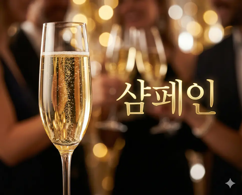 샴페인 뜻을 상징하는 황금빛 액체 속에서 끊임없이 솟아오르는 섬세한 기포와 축제 분위기를 담은 고품격 이미지