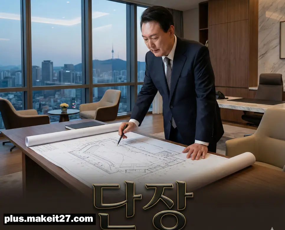 예술 단체의 비전을 설계하는 단장의 품격 있는 모습과 세련된 한글 디자인