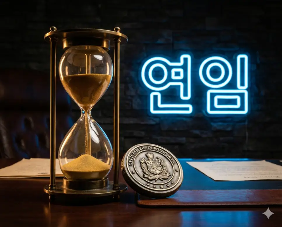 정해진 임기를 마친 뒤에 다시 그 자리에 임명되거나 선출되어 계속 수행하는 연임 이미지