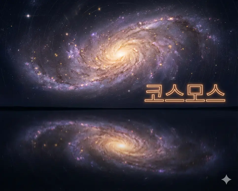 코스모스 뜻인 질서와 조화를 가진 우주적 체계를 상징하는 웅장하고 아름다운 이미지