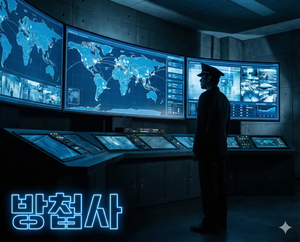 방첩사 뜻인 군사 기밀 보호 및 국가 안보 관련 첩보 업무를 담당하는 군 부대를 상징적으로 표현한 이미지