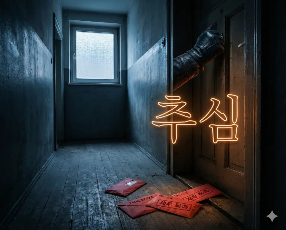 추심 뜻인 빌려준 돈을 받기 위해 채무자에게 돈을 갚으라고 요구하는 과정을 시각화한 이미지