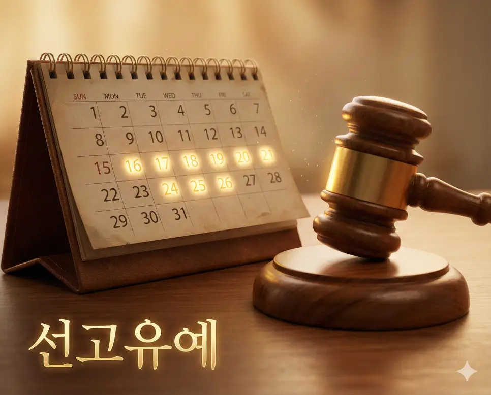 경미한 범죄에 대해 형의 선고 자체를 미루었다가 일정 기간 후 면소된 것으로 간주하는 선고유예 이미지