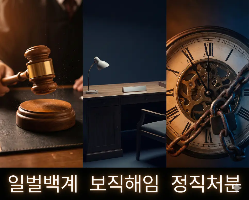 일벌백계의 경고, 보직해임의 파장, 정직처분의 엄중함을 통합적으로 보여주는 시각 자료