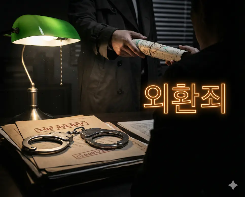 외환죄 뜻인 외적과 합세하여 국가의 존립을 위태롭게 하거나 국가 기밀을 누설하는 죄를 묘사한 실사 이미지