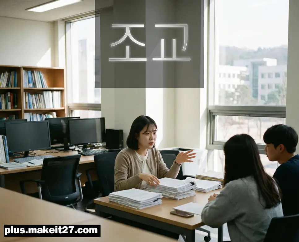 학사 행정과 연구를 지원하는 조교의 모습과 현대적인 디자인