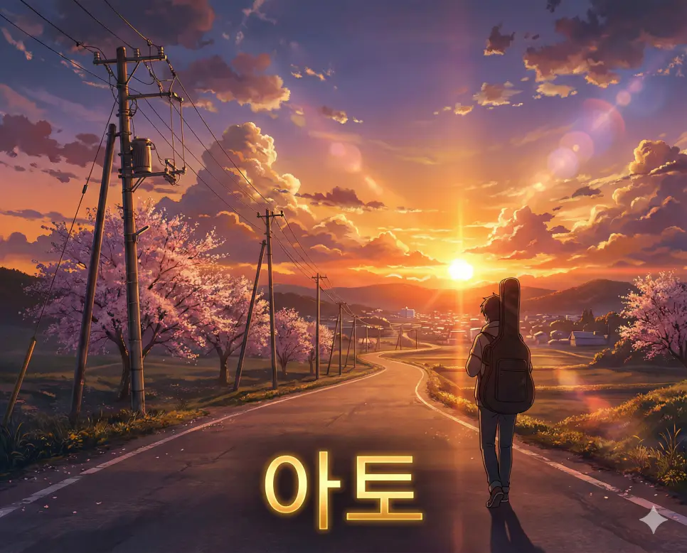 뒤 혹은 나중이라는 시간적 의미를 가진 아토 뜻을 표현한 서정적인 분위기의 고퀄리티 애니메이션 스틸컷 이미지입니다.