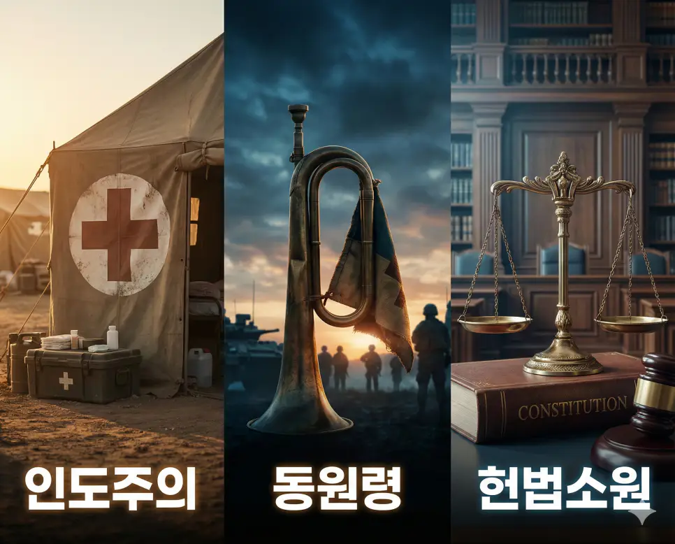 인간의 가치, 국가의 의무, 법적 권리 보호를 통합적으로 보여주는 시각 자료