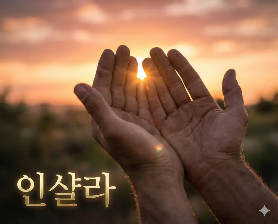 '신의 뜻이라면'이라는 의미로 모든 일을 신의 의지에 맡기는 태도인 인샬라 이미지