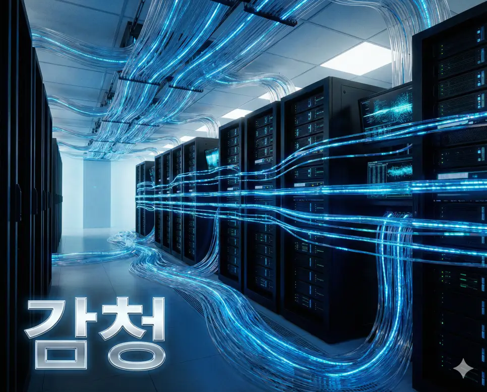 수사 기관 등이 법적 절차에 따라 통신 내용을 파악하는 감청의 기술적 측면을 담은 이미지