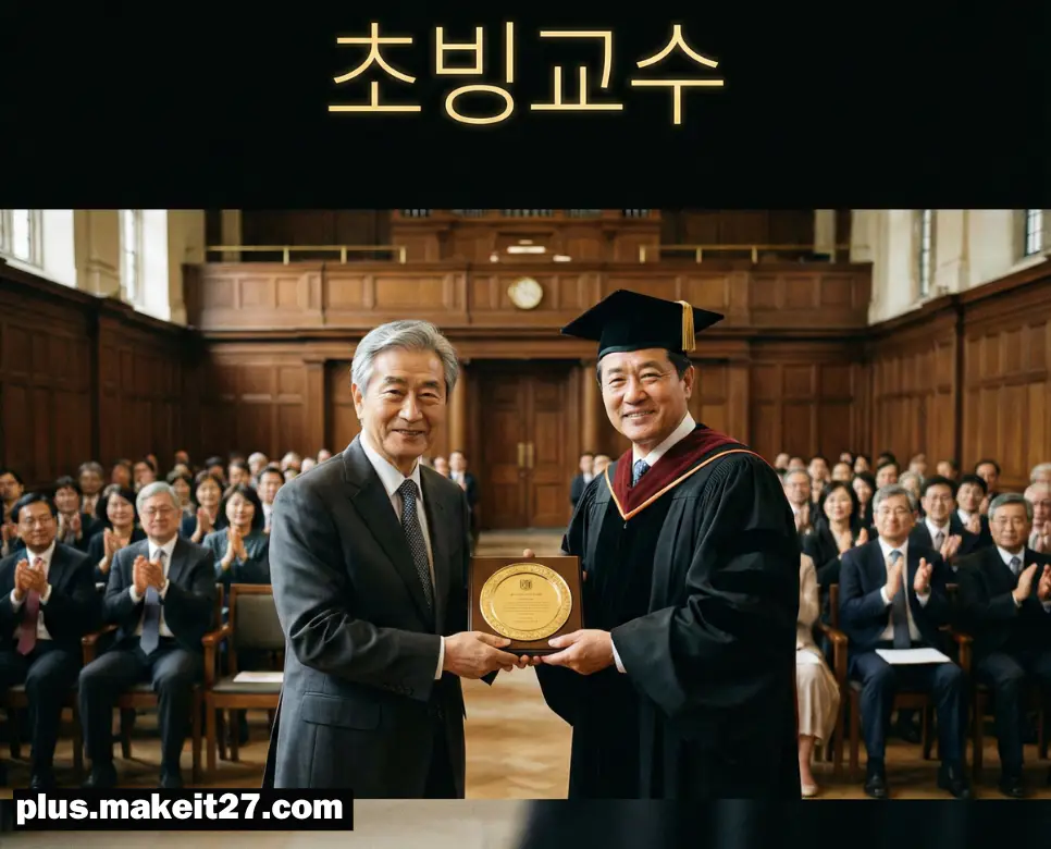 학문적 성과를 인정받아 초빙된 교수의 모습과 품격 있는 디자인