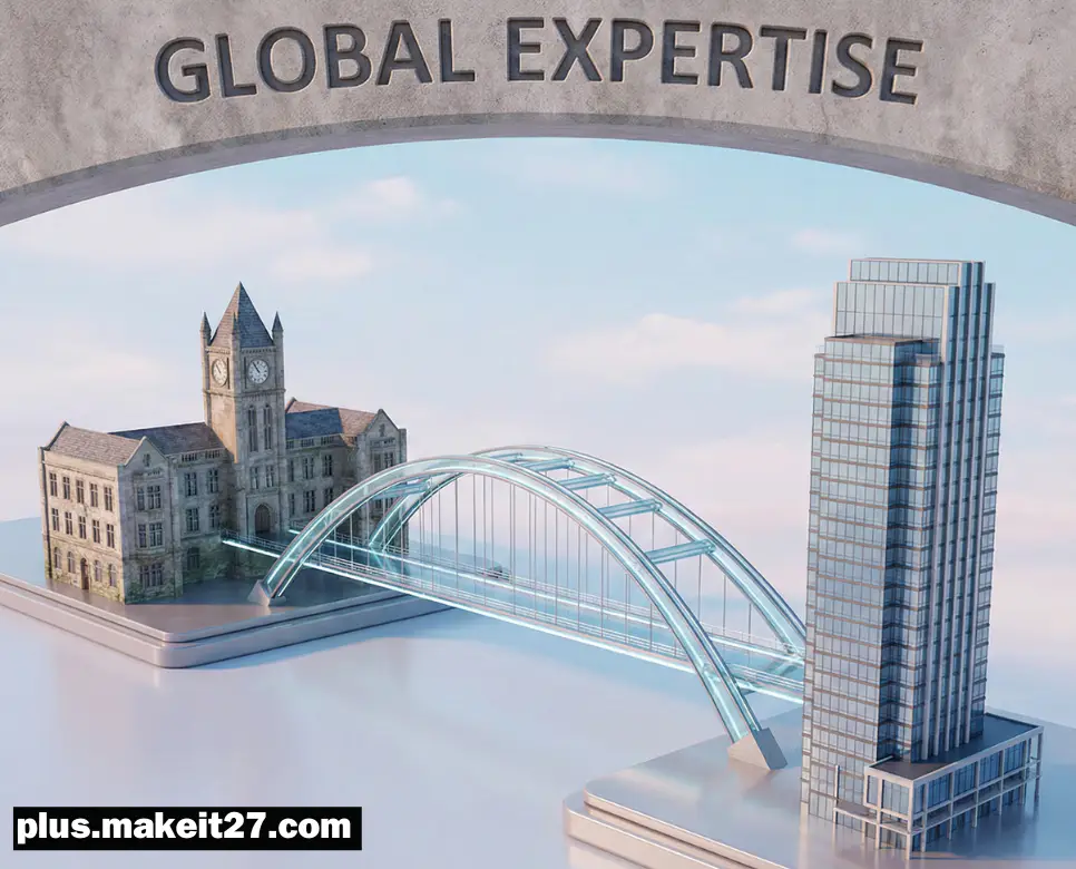 이론과 실무의 연결을 상징하는 통합 이미지 디자인