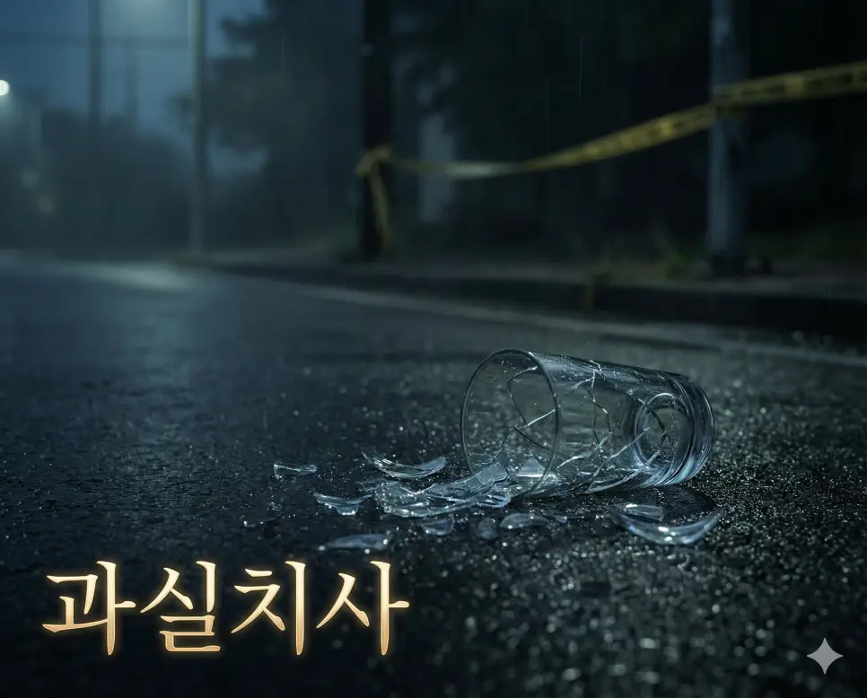 주의 의무를 게을리하여 의도치 않게 사람을 죽게 하는 범죄인 과실치사 이미지