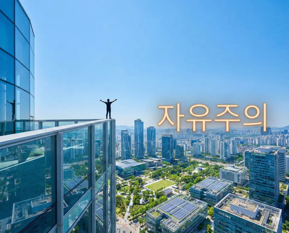 자유주의 뜻인 개인의 자유와 평등한 권리를 최우선으로 하며 국가의 간섭을 최소화하려는 이념을 시각화한 실사 이미지