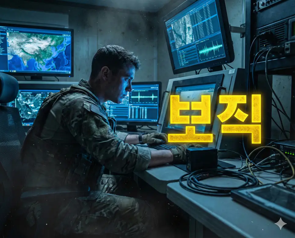 군대 내에서 개개인이 실제로 맡아 수행하는 구체적인 직무인 보직을 묘사한 이미지