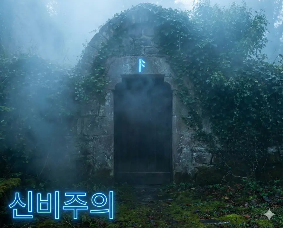 신비주의 뜻인 인간의 지성이나 감각을 넘어서는 초자연적인 존재와의 합일을 추구하는 종교적·철학적 태도를 상징적으로 표현한 이미지