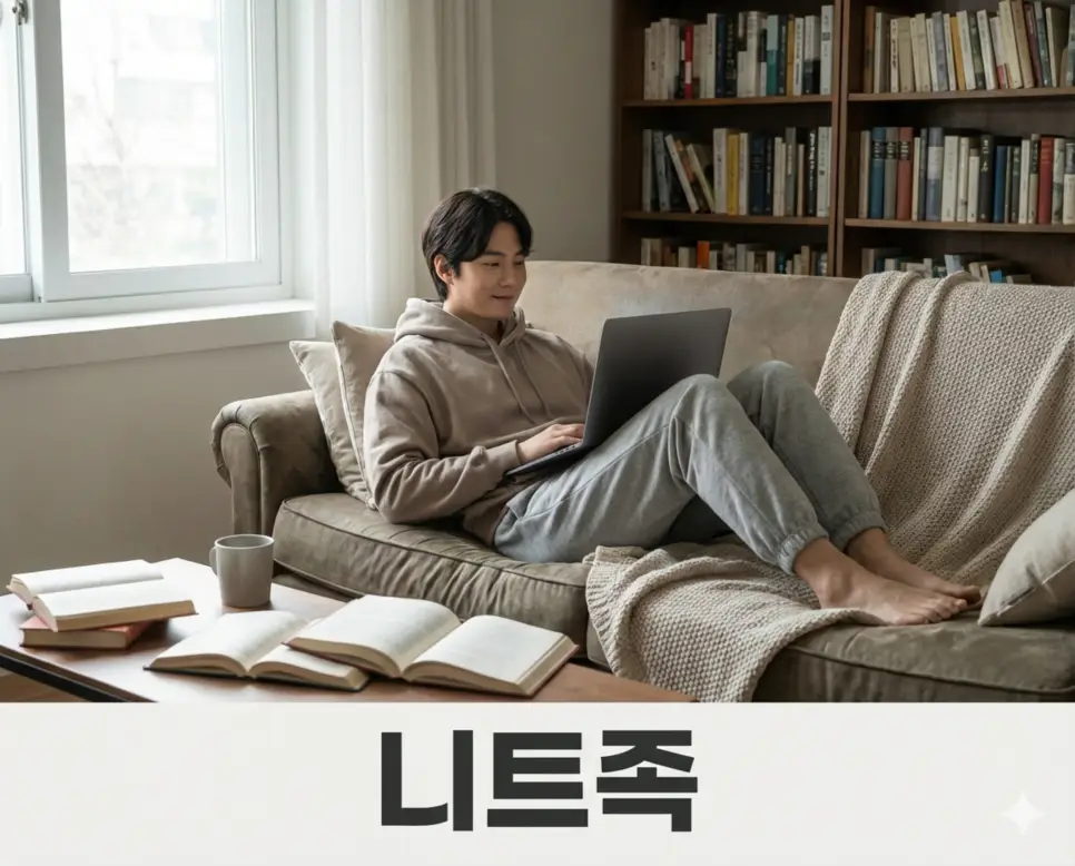 교육이나 훈련, 고용 상태가 아닌 상태를 의미하는 사회적 키워드인 니트족 뜻과 특징을 잘 보여주는 선명한 실사 사진입니다.
