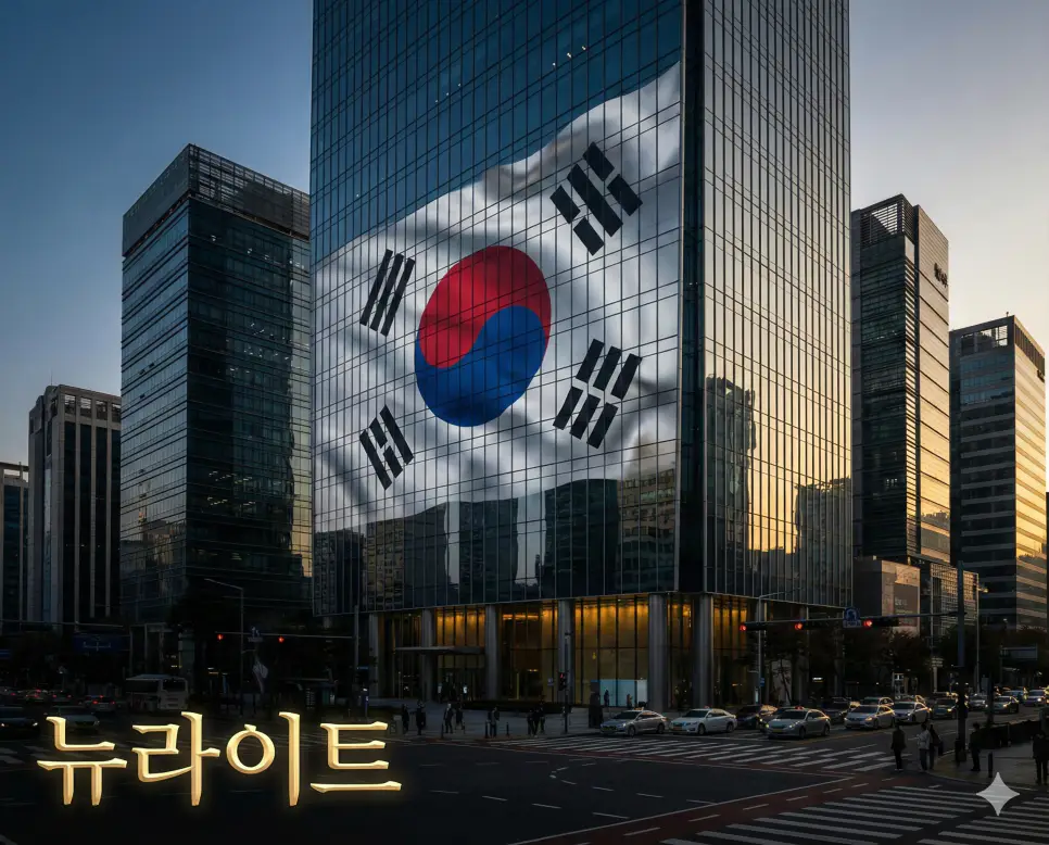 기존 보수와 차별화하여 시장 경제와 특정 역사 인식을 강조하는 뉴라이트 운동을 상징하는 이미지