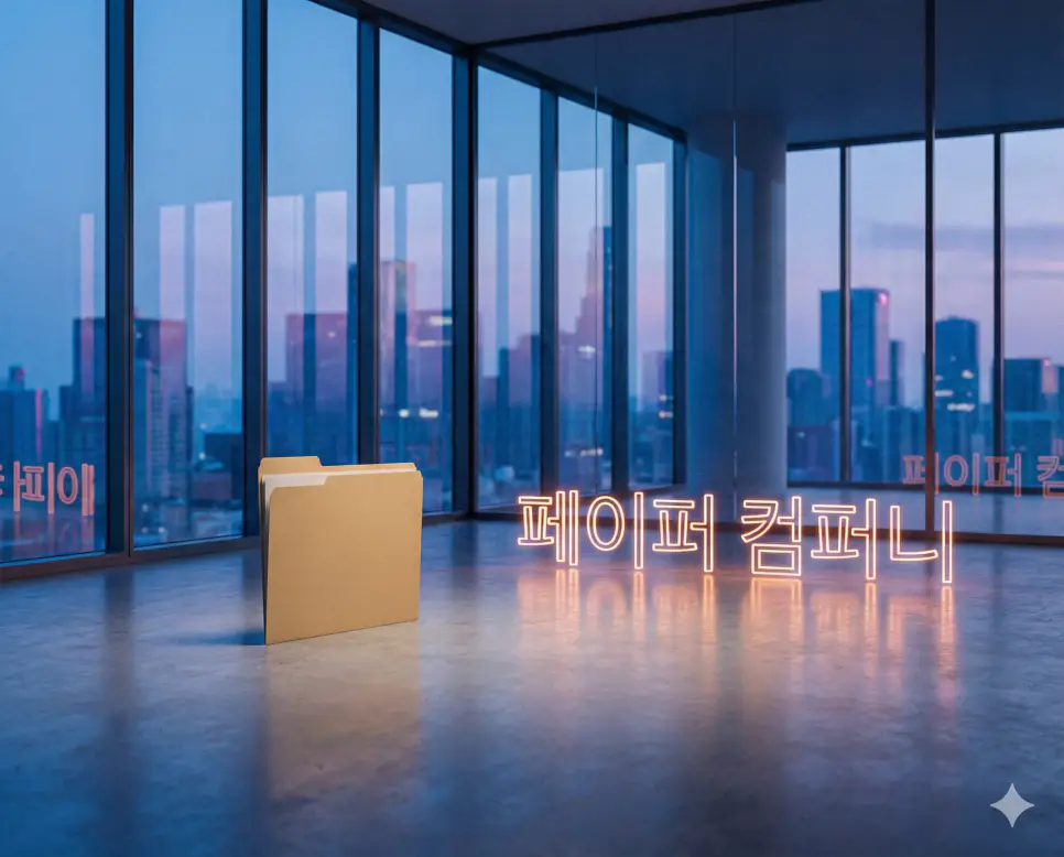 페이퍼 컴퍼니 뜻인 물리적 실체 없이 서류상으로만 존재하는 회사를 감각적으로 시각화한 이미지