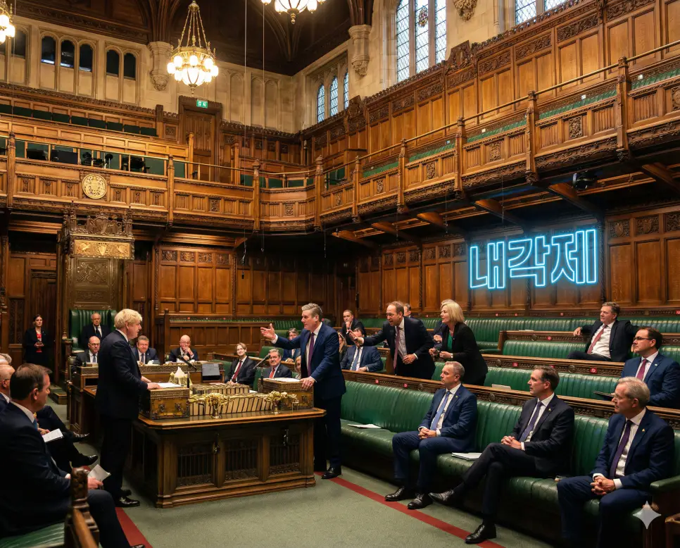 의회가 행정부를 구성하고 행정부가 의회에 책임을 지는 정치 체제인 내각제 이미지