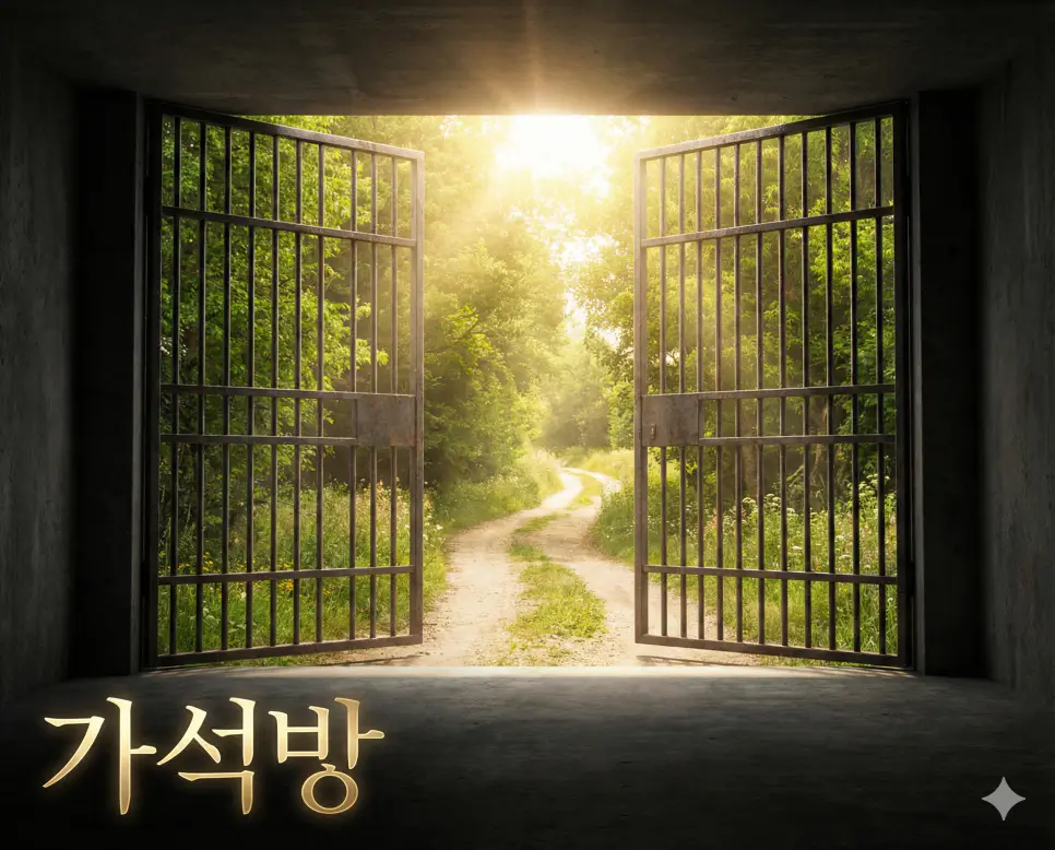 수형자가 형기 만료 전에 일정한 조건 하에 미리 풀려나는 제도인 가석방 이미지