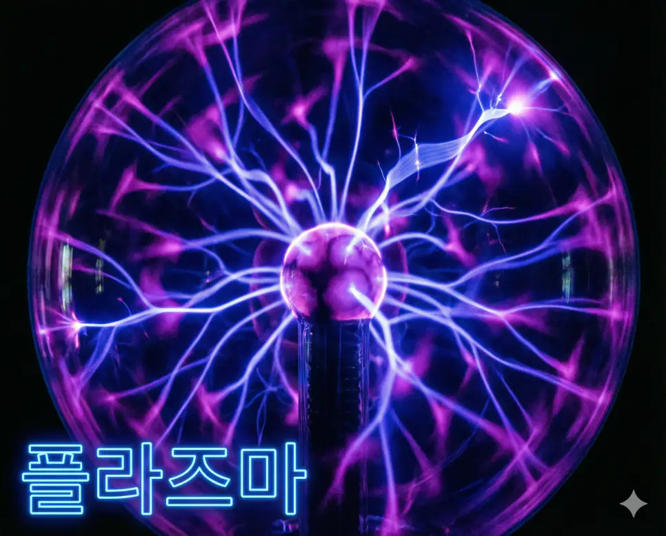 플라즈마 뜻인 기체가 초고온 상태에서 이온화되어 전하를 띠게 된 제4의 물질 상태 실사 이미지