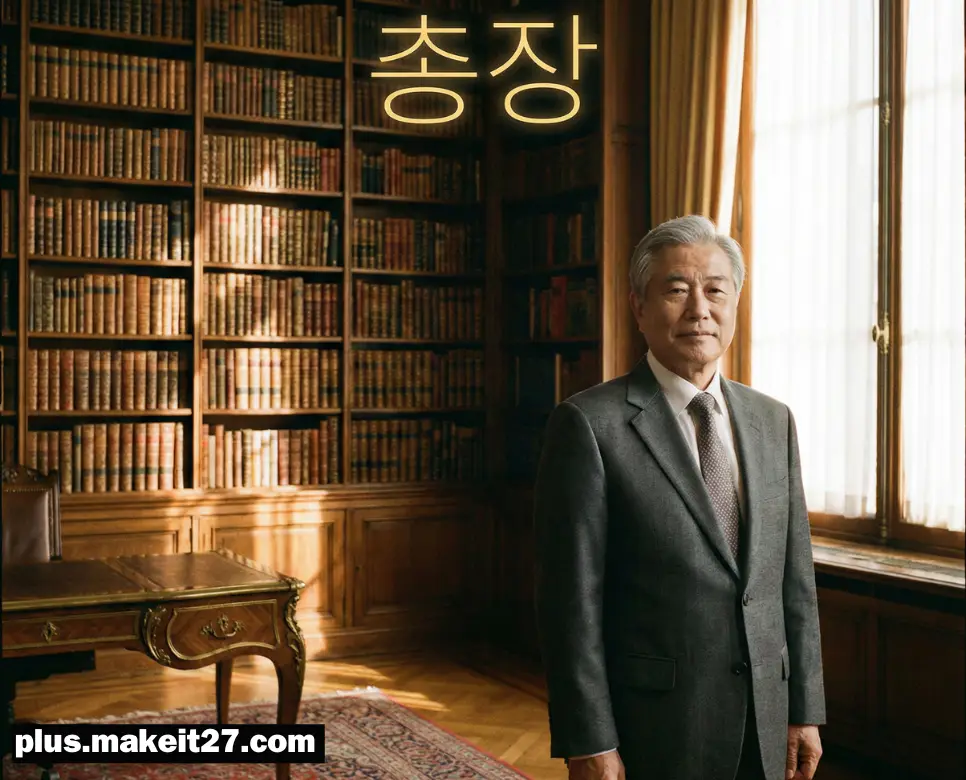 대학의 비전을 제시하는 총장의 권위 있는 모습과 품격 있는 디자인