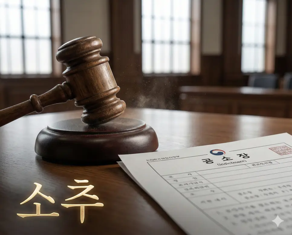 형사 사건에 대하여 소를 제기하고 이를 수행하는 법적 절차인 소추 이미지