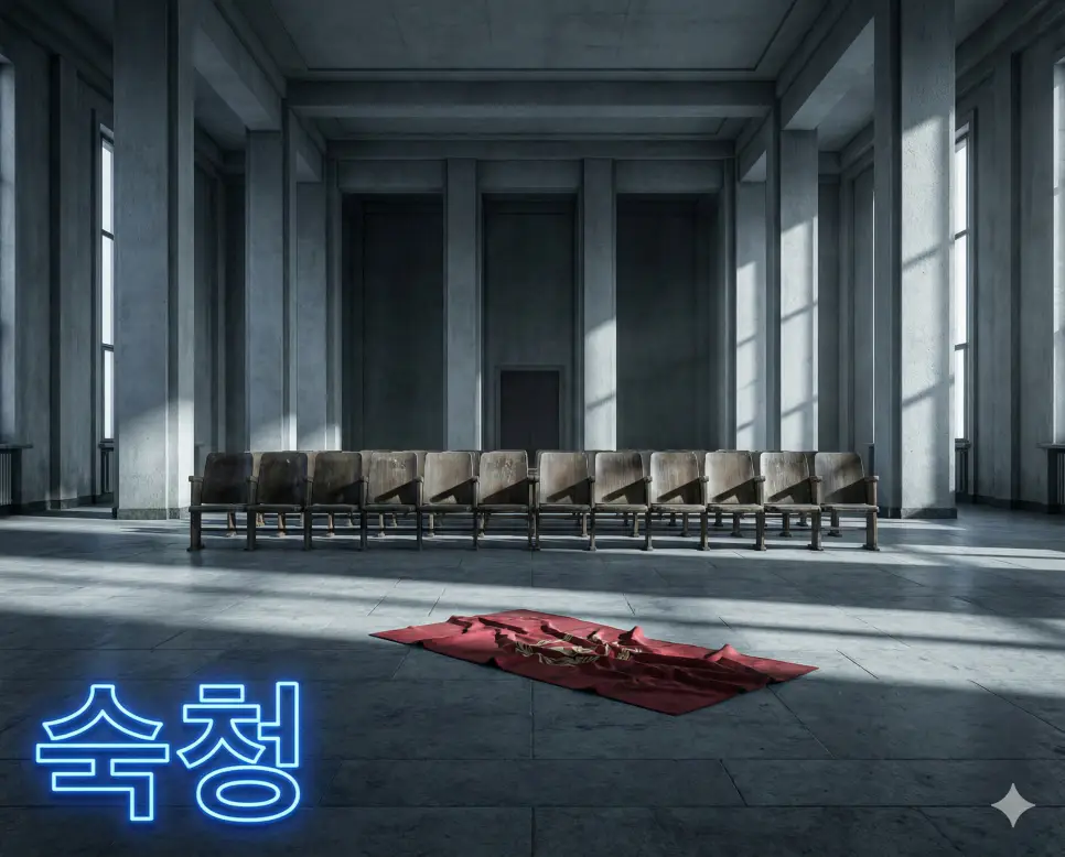 숙청 뜻인 정치적 반대 세력을 가차 없이 제거하는 과정을 상징적으로 표현한 이미지