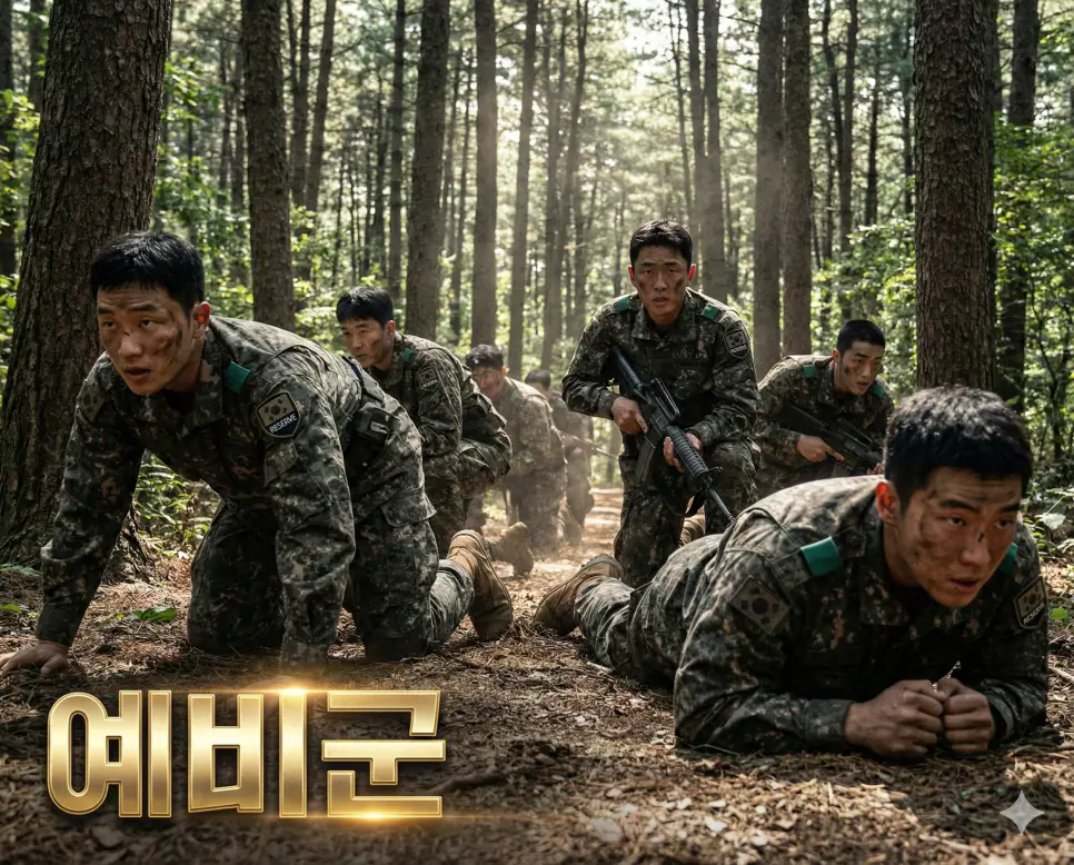 전역 후에도 전시 상황에 대비하여 정기적인 훈련을 받는 보충 전력인 예비군 이미지