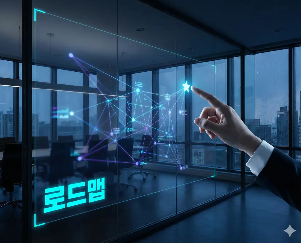 로드맵 뜻을 상징하는 목표 달성을 위한 단계별 계획과 경로를 체계적으로 설계하는 전문가의 모습