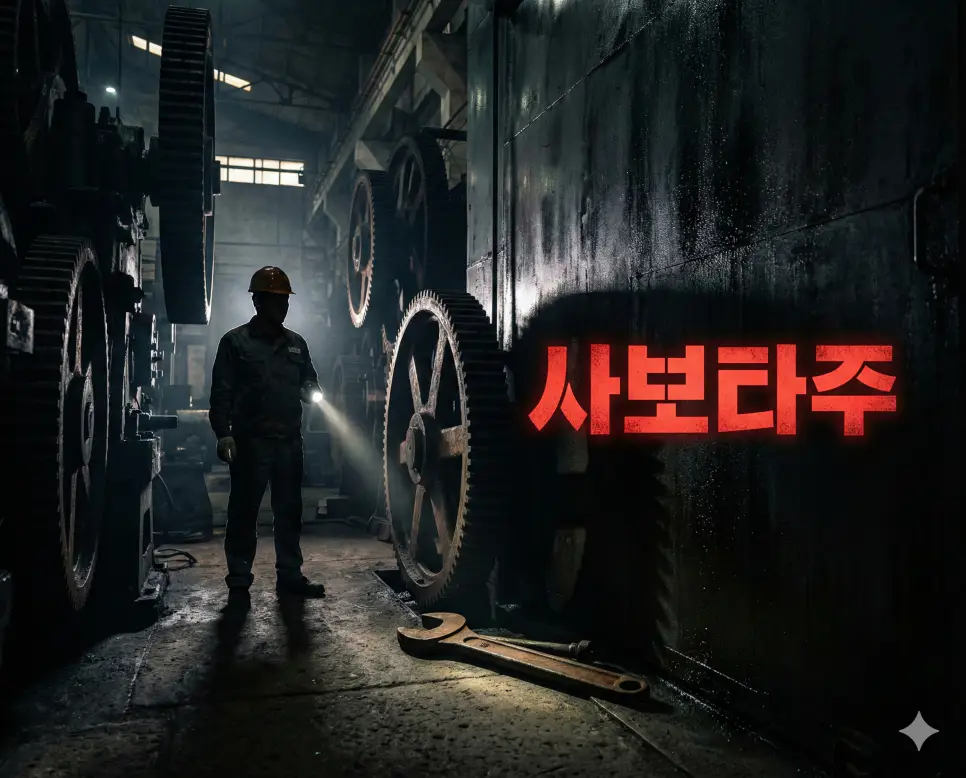 의도적으로 생산을 방해하거나 태업하는 저항 방식인 사보타주를 상징하는 이미지