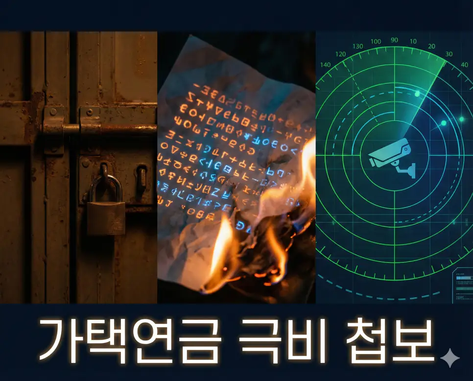 가택연금, 극비, 첩보라는 통제와 보안의 키워드를 통합적으로 보여주는 시각 자료