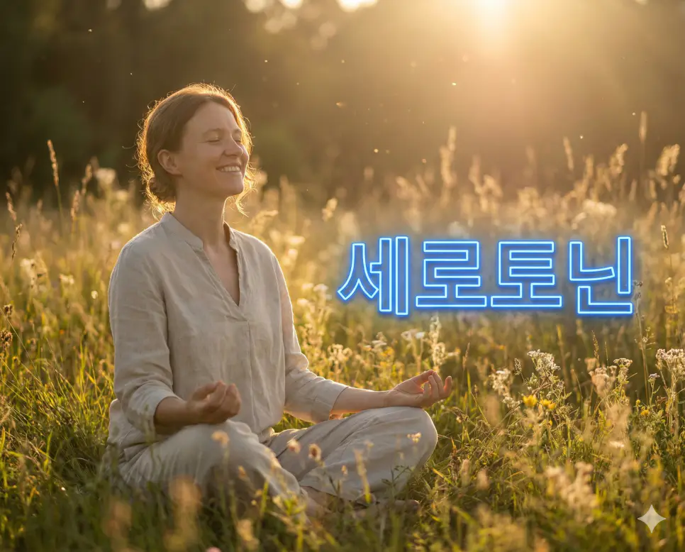 감정 조절과 마음의 평온을 돕는 행복 호르몬 세로토닌의 안정적인 느낌을 표현한 이미지