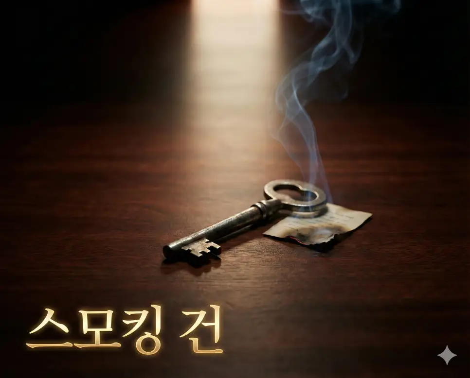 범죄나 사건을 해결하는 데 있어 결정적인 증거를 의미하는 용어인 스모킹 건 이미지