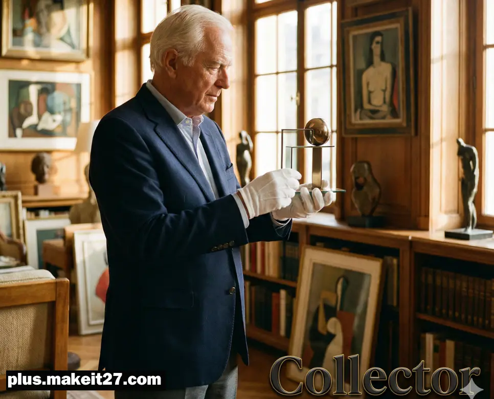 소중한 예술적 가치를 발굴하고 간직하는 콜렉터의 품격 있는 모습과 세련된 영문 타이포그래피