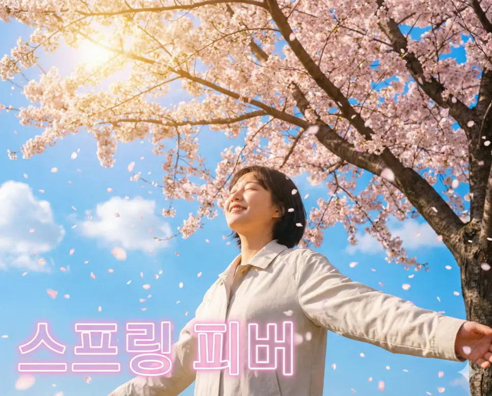 스프링 피버 뜻이 담긴 만개한 꽃들과 함께 찾아온 계절적 설렘과 나른한 변화를 담은 생동감 넘치는 실사 사진