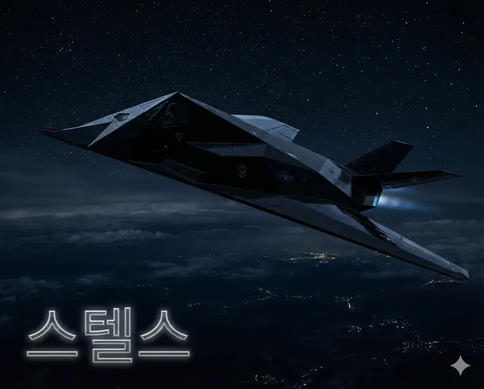레이더에 포착되지 않는 은폐 기술을 적용한 첨단 스텔스기의 신비로운 비행 모습