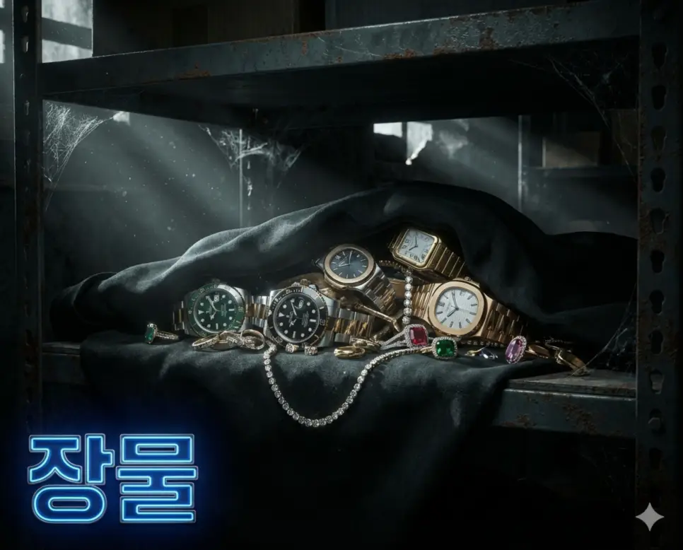 장물 뜻인 절도나 강도 등 범죄를 통해 얻은 부당한 물건을 상징적으로 표현한 이미지