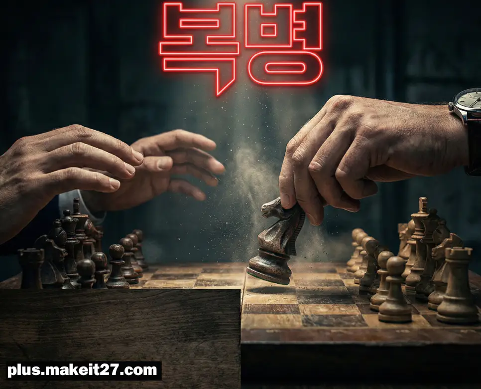 승부의 판도를 뒤집는 예상치 못한 한 수와 복병의 존재감을 시각화한 긴장감 넘치는 장면