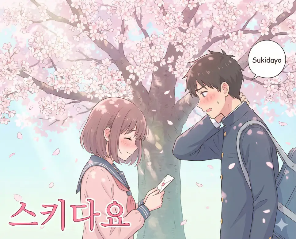 좋아한다는 풋풋한 고백을 뜻하는 스키다요 뜻과 일본 애니메이션 감성의 고백 장면