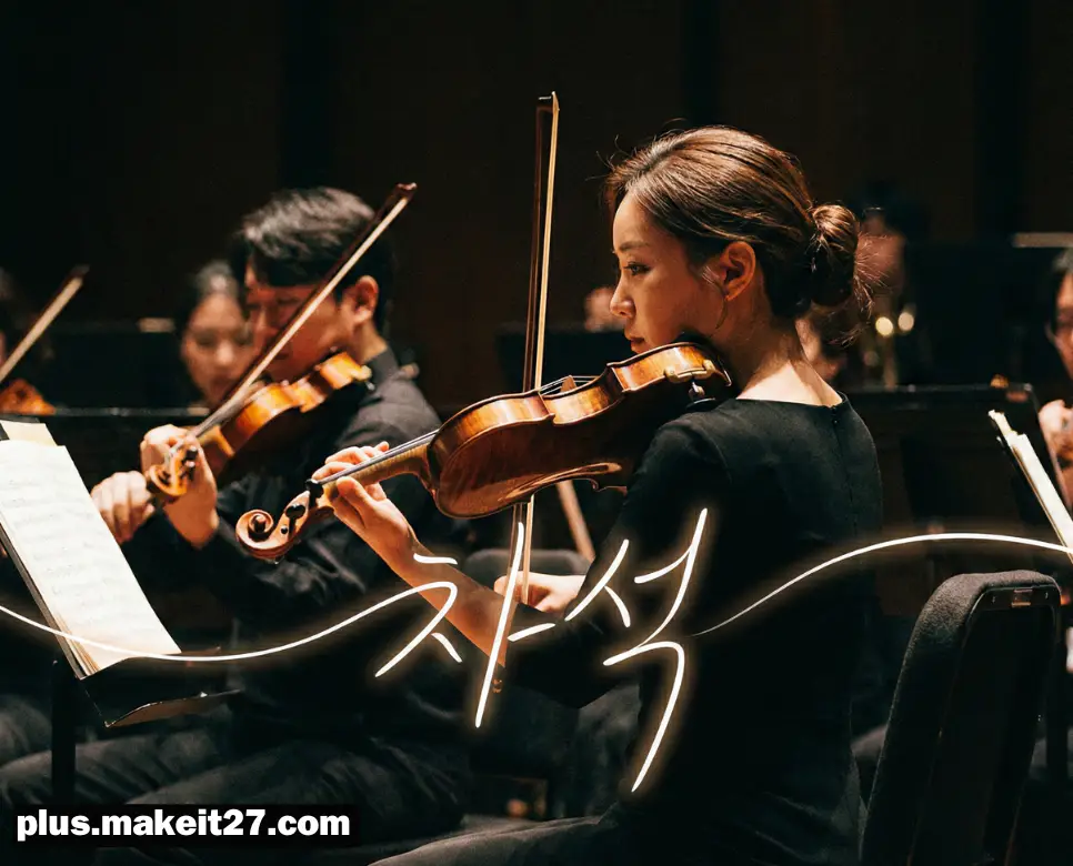 전체 사운드의 깊이를 더하며 묵묵히 실력을 발휘하는 차석 연주자와 감각적인 한글 타이포그래피