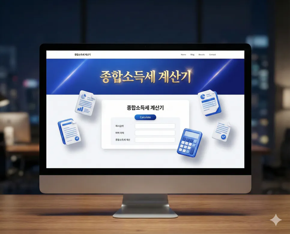 종합소득세 계산방법 완벽 정리 및 누구나 쉬운 소득세 계산기 활용법 1 현행 소득세율과 중소기업 세액감면이 적용된 종합소득세 계산기 프로그램 메인 화면
