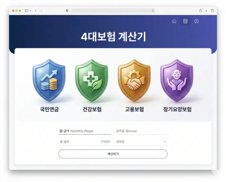 four insurance salary calculator blue ui