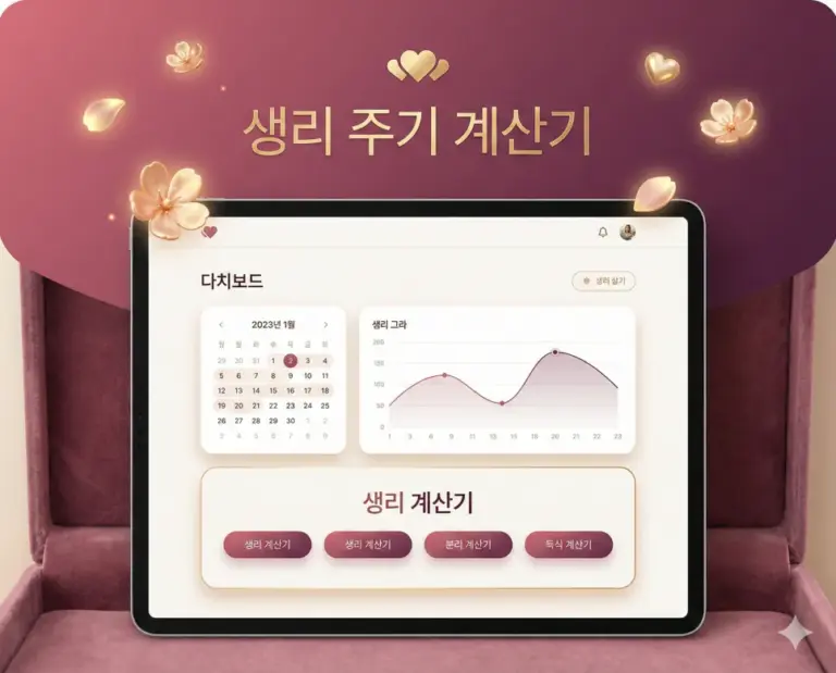menstrual cycle calculator premium pink ui