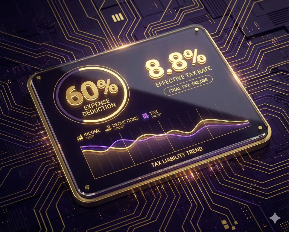 기타 소득세 계산기 및 10% 지방 소득세 계산 공식 2 지급 총액과 필요경비 60%를 대입하여 실제 8.8% 세금을 정밀하게 산출해 주는 결과 대시보드